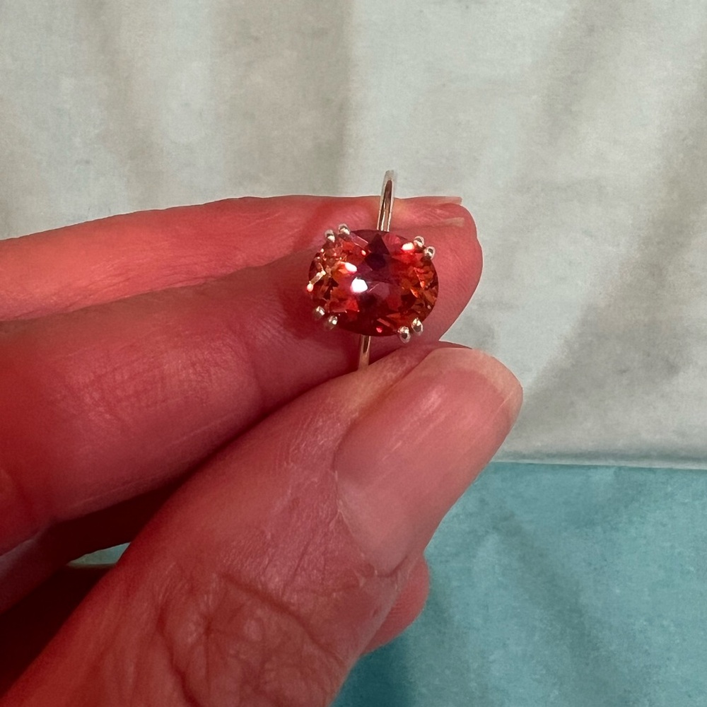 Carrie Elizabeth Sterling Silver Exotic Topaz Ring Sterling Silver Large Sz 8.5 - Picture 6 of 9